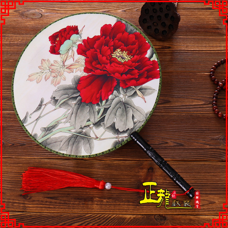 上街古典中国风团扇空白扇跳舞蹈扇 真丝宫扇