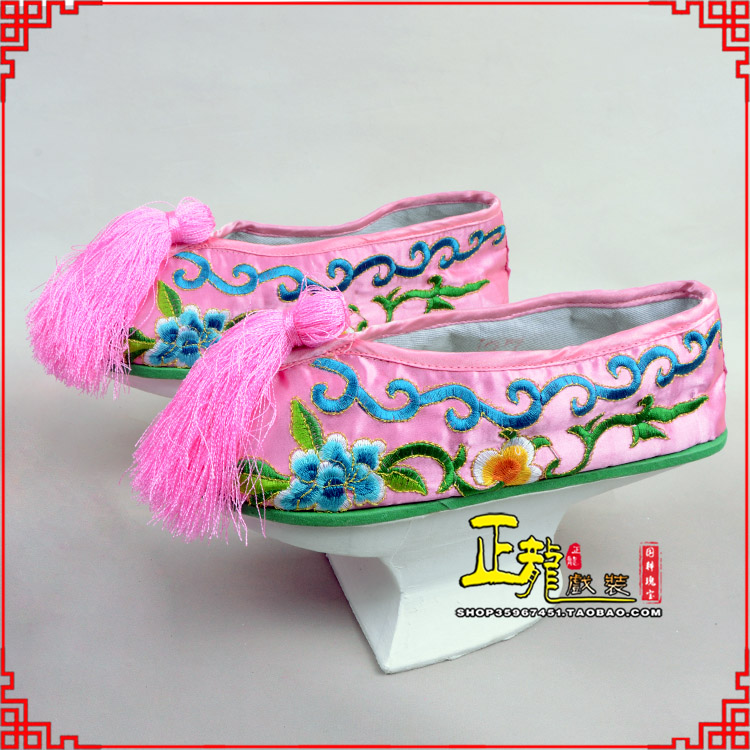 上街京越剧戏鞋花盆底清朝皇后贵妃宫女花盆底 旗鞋