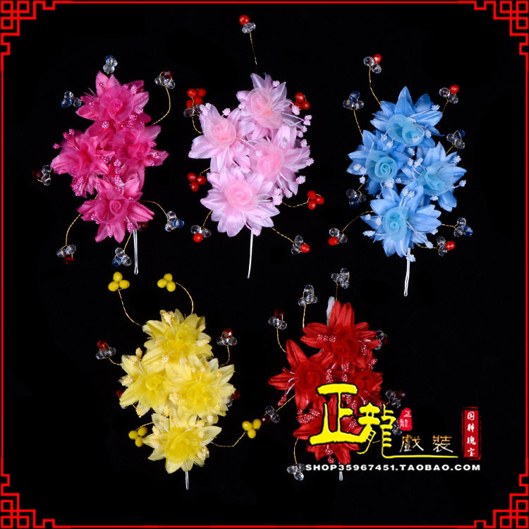上街戏剧包头用品小姐鬓花头饰头花 太阳珠花