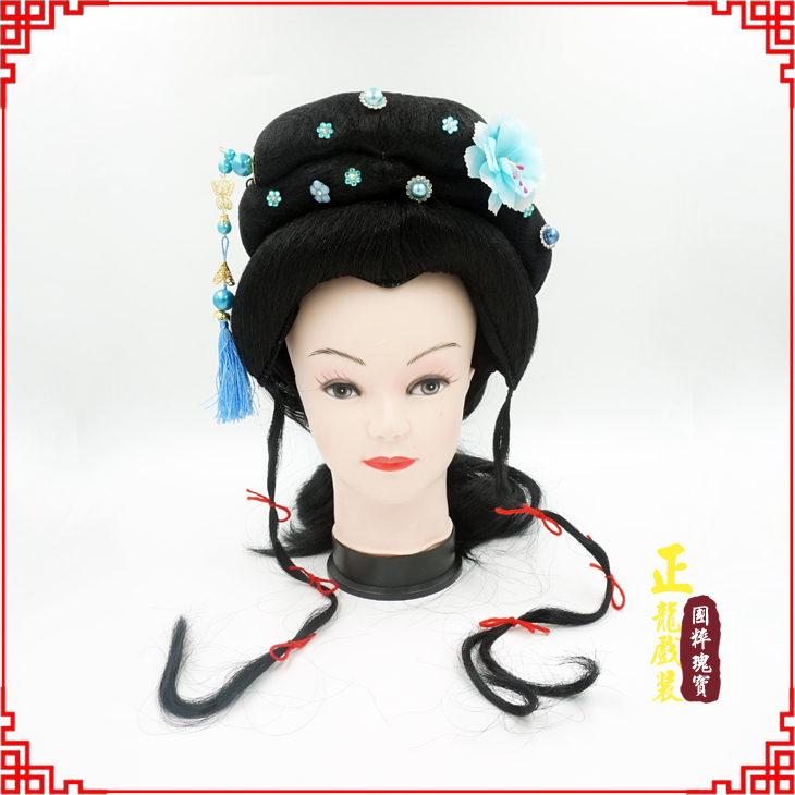 上街戏剧服装京剧越剧小旦花旦丫鬟假发 小姐头套